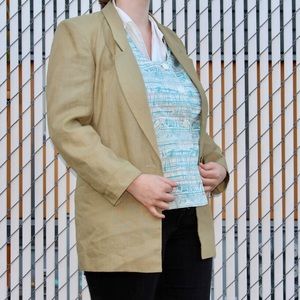 1940s Vintage Tan Collared Coat
